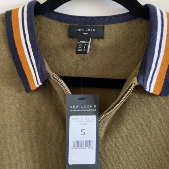 ASOS New Look Men's Quarter Zip Polo - Long Sleeve - Small NWT - Picture 3 of 4